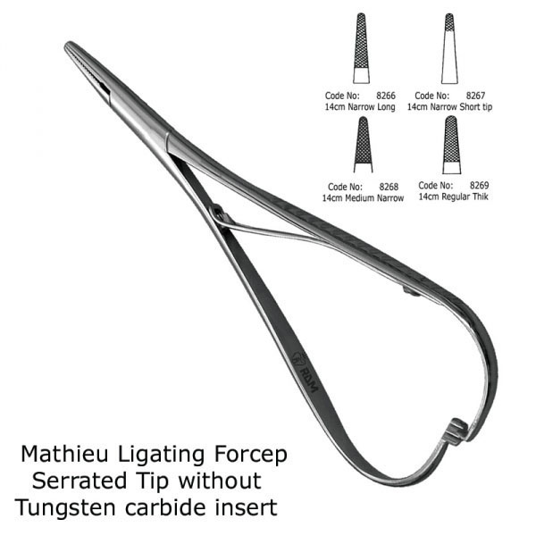 Mathieu Ligating Forceps Serrated Tip