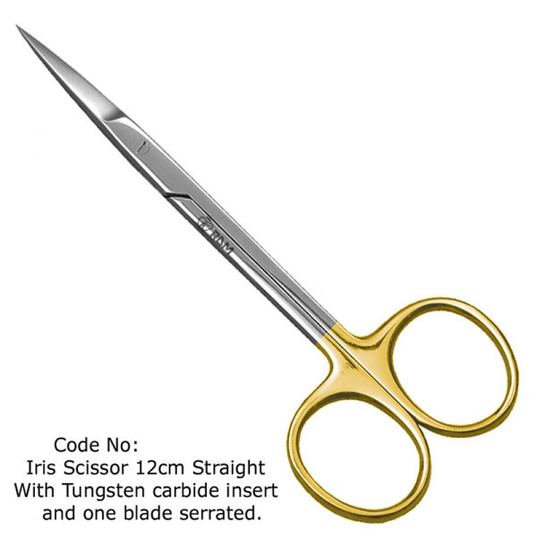 Straight Iris Scissor With Tungsten Carbide Insert