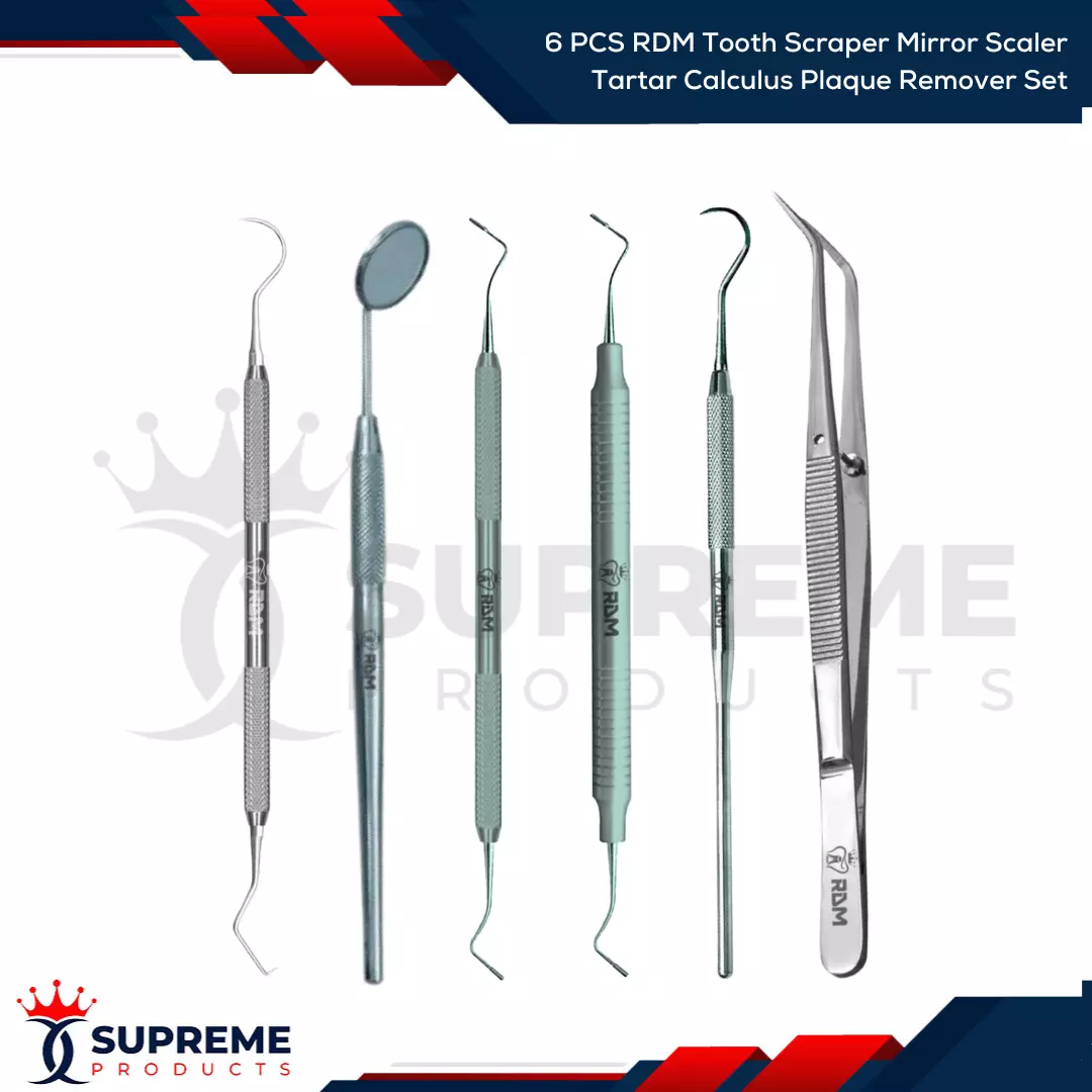 thumbnail image 2 of YNR Dental Kit – Tooth Scraper, Mirror, Probe & Scaler Set – Tartar & Plaque Remover, 4-Piece, UK 2 of 3